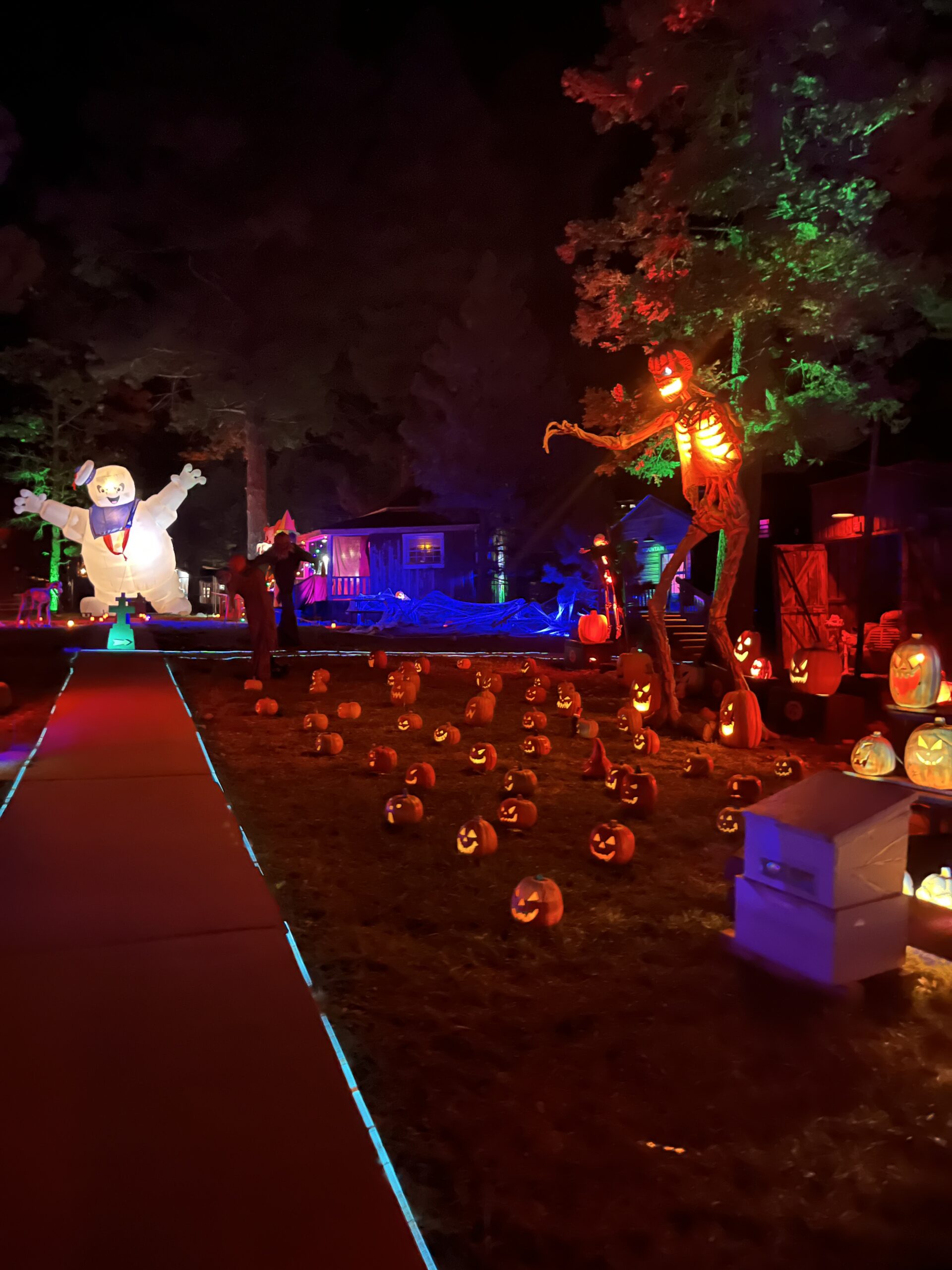 Haunted Village after dark at the Sacramento Mountains Historical Museum & Pioneer Village