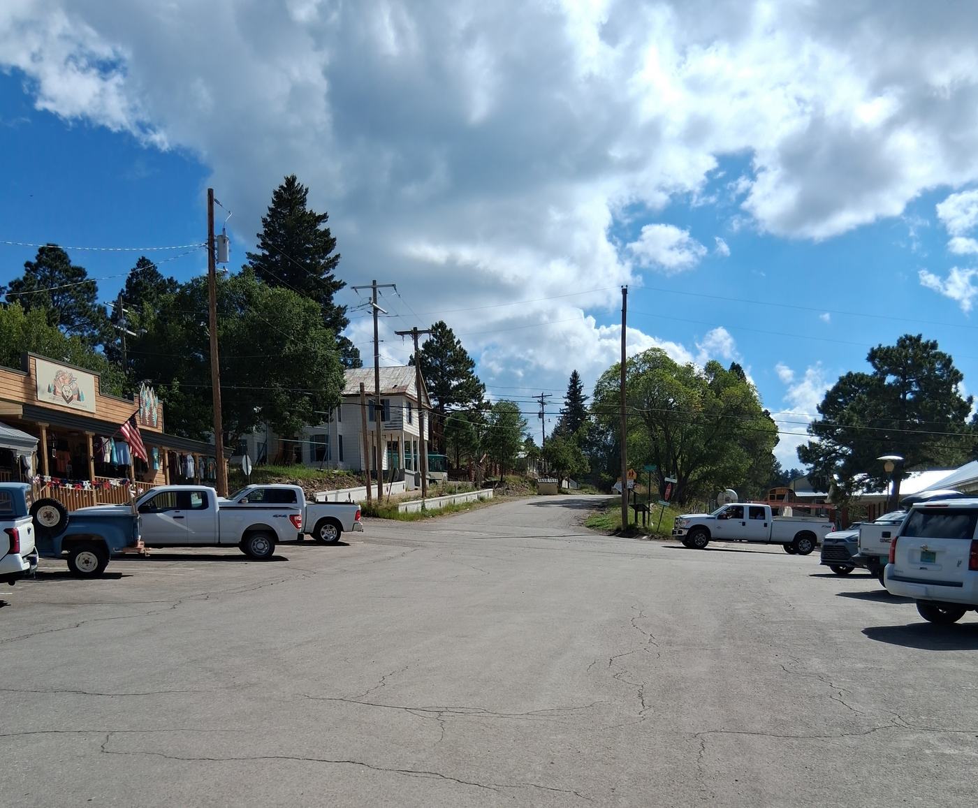 Burro Avenue in Cloudcroft today, looking along the street near the Swallow Place intersection