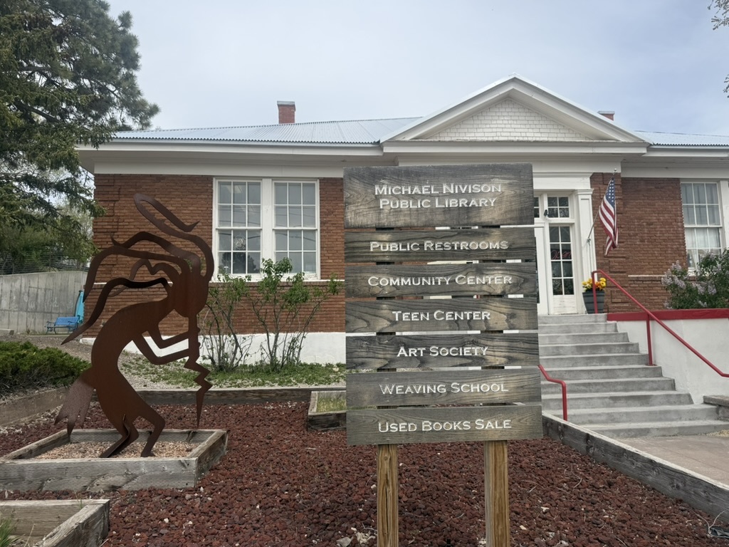 The Old Red Brick Schoolhouse, home of the Michael Nivison Public Library in Cloudcroft