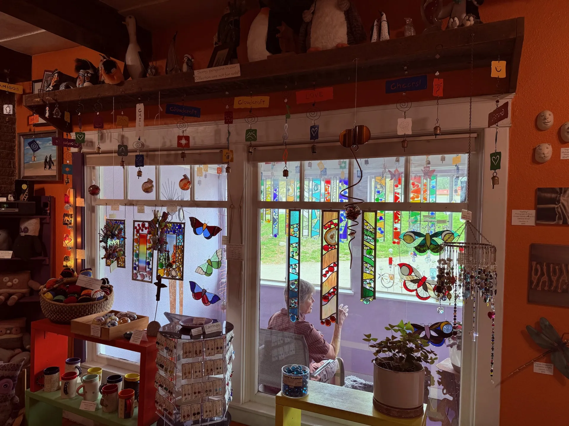 Stained-glass art shop interior in Cloudcroft