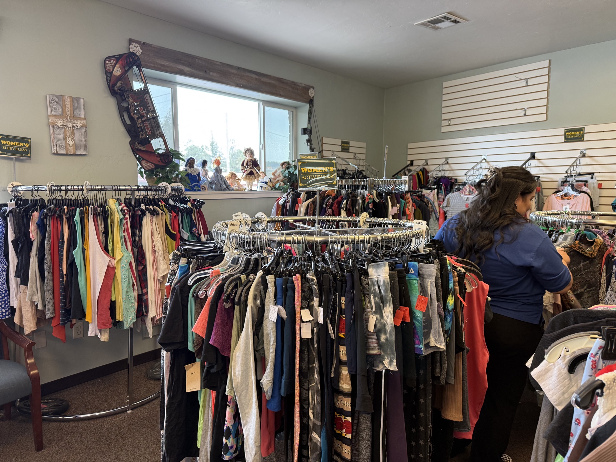 King's Treasure Thrift Store — clothing racks on the sales floor