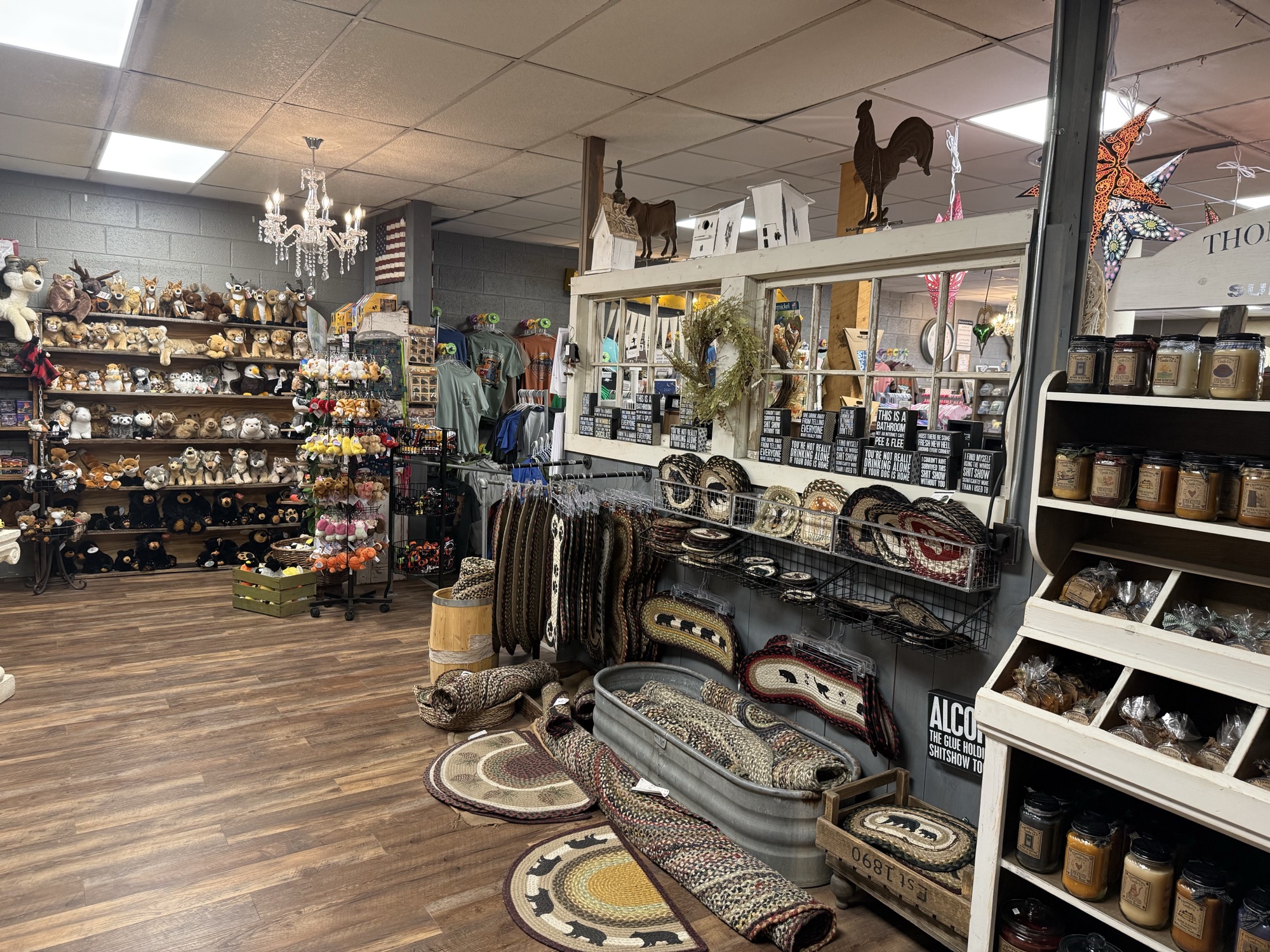 Plush, toys, and woodland décor at Mountain Magic