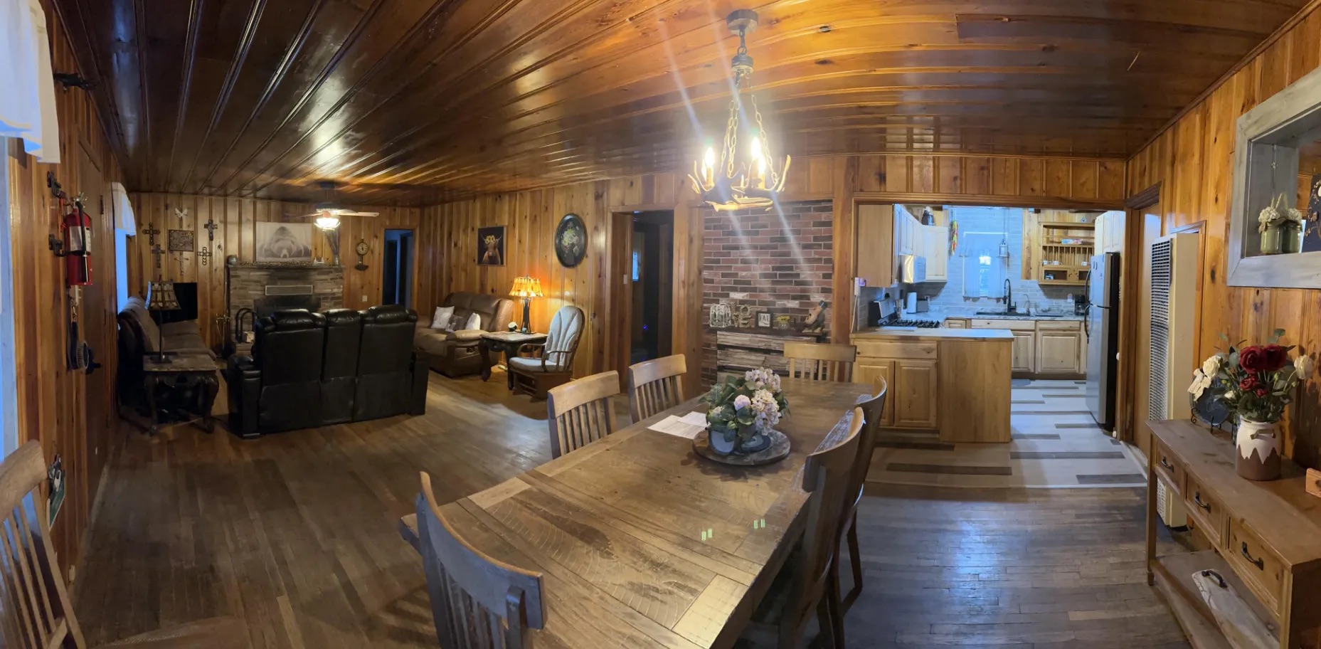 Cabin with wood-burning fireplace at The Cabins at Cloudcroft